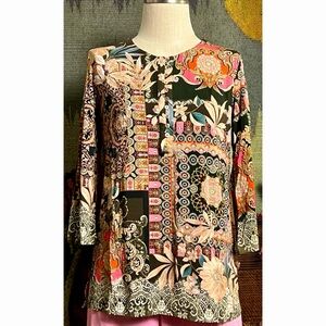Johnny Was Flora Button Front Tunic S